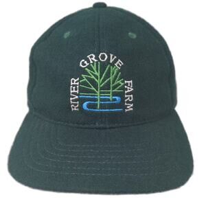 Powder River Grove Farm Hat Baseball Cap Green White Wool Blend Strapback OS